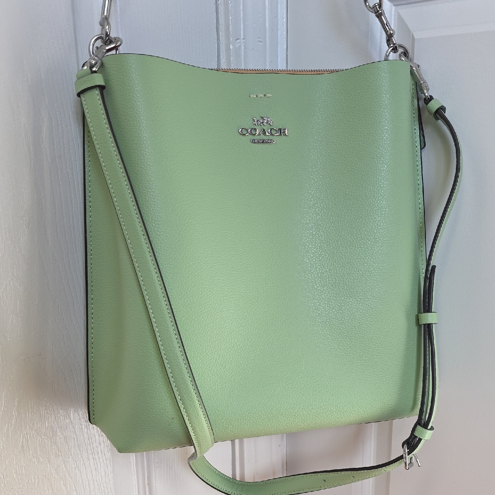 Coach Mollie Bucket Pale Pistachio CrossbodyLeather Shoulder Bag